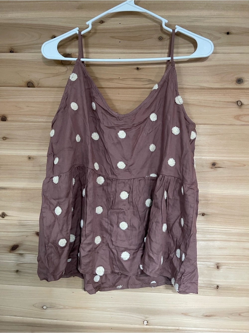 mine Dusty Mauve Camisole with Cream Pom Dots